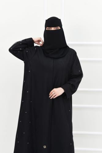 عباية جاكار مزينة بدانتيل مطرز بالذهبي