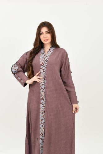 عباية كاجوال بلون نود وردي