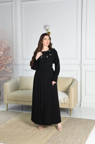 عباية كاجوال من ملمس الحرير الناعم بشغل دردوزي