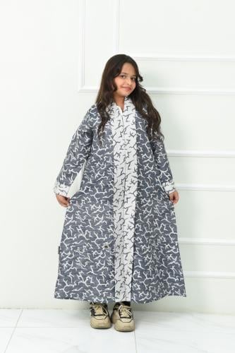 عباية جاكار بناتي كاجوال رصاصي