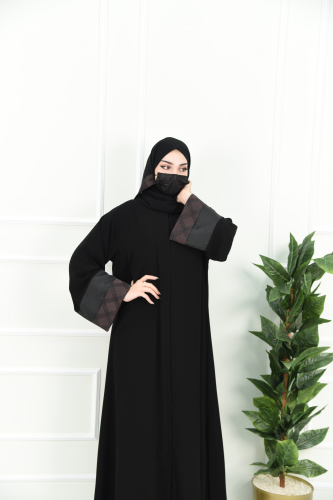 عباية ملكي باكمام جاكار بني