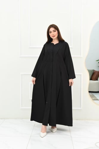 عباية كريب بقصة مميزة وكسرات أمامية