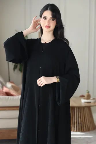 عباية حريرية مع تقاصيل جاكار ياباني