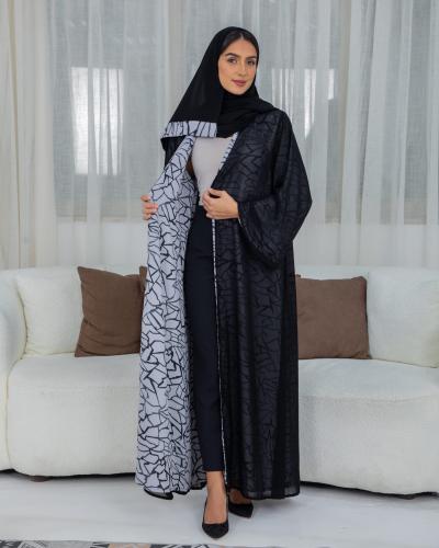 عباية دبل فيس شيفون وكريب