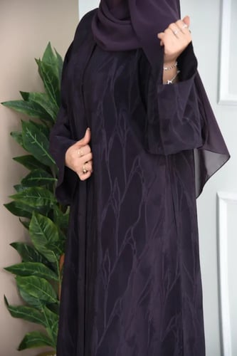 عباية بنفسجي مشجر – ربع كلوش بقماش تركي