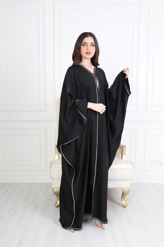 عباية بشت بتطرز ابيض ناعم