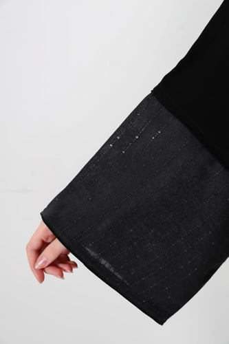 عباية بشت كريب بأكمام لنن