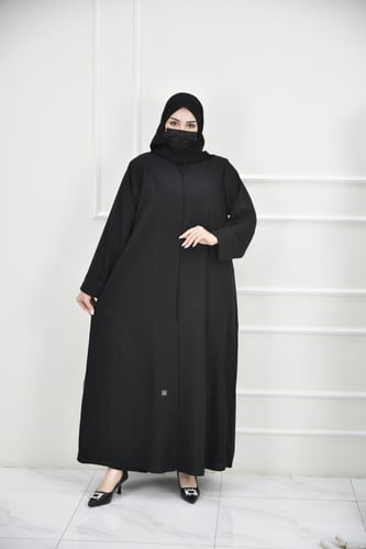 عباية كريب كاجوال مزينة بخطوط قيطان