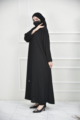 عباية كريب كاجوال مزينة بخطوط قيطان