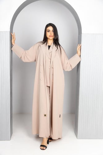 عباية كاجوال 4 قطع بلون بيج