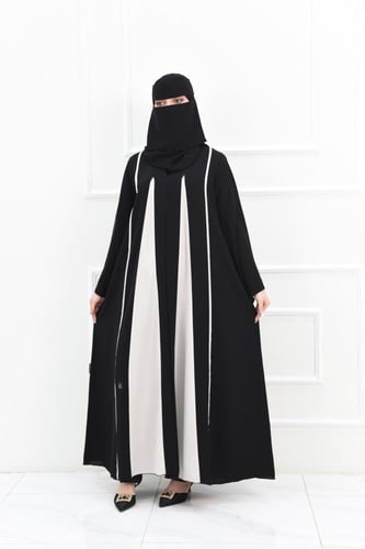 عباية نواعم بكسرات لون كريمي