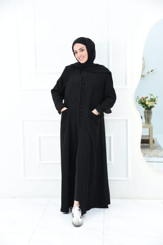 عباية جاكت بليزر عملية بقماش كريب سيراميك