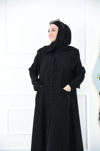 عباية جاكت بليزر عملية بقماش كريب سيراميك