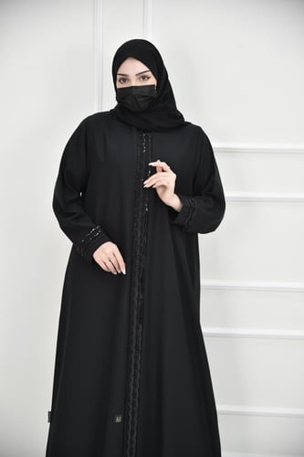 عباية مناسبات كريب بكلفة خرز ناعمة