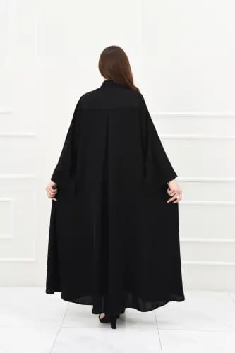 عباية سادة دبل كلوش بكسرة خلفية