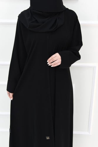 عباية سادة كم مقلوب وياقة مستديرة