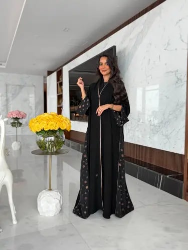 عباية كريب أشوريا بتركيبة جاكار تركي