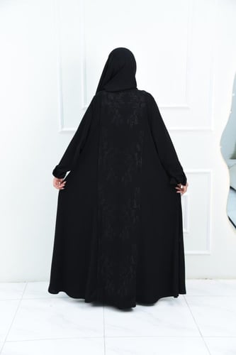 عباية مناسبات أنيقة بتطريز أمامي وخلفي