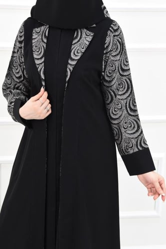 عباية كاجوال عملية بتركيبة قماش مشجر