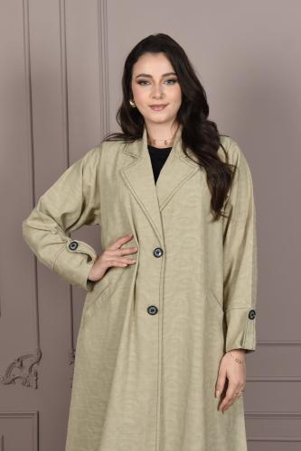 عباية جاكيت من الكتان | لون بيج رملي