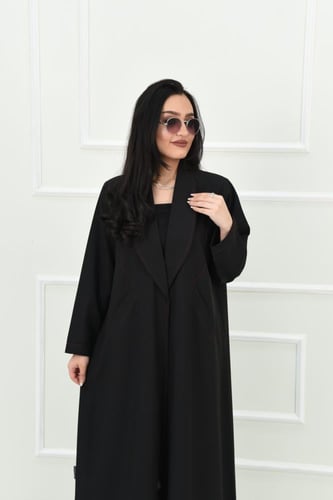 عباية عملية بجيوب وتطريز عنابي