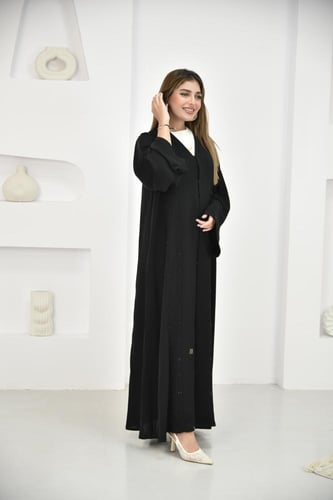 عباية راقية بتطريز شك مطفي ولامع