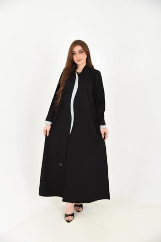 عباية كاجوال بتركيبة سدو سماوي أنيق