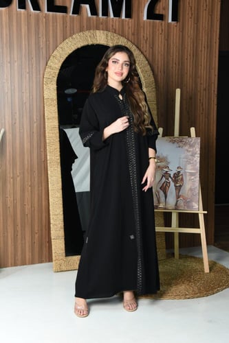 عباية نواعم بتطريز ذهبي وسحاب مخفي مميز