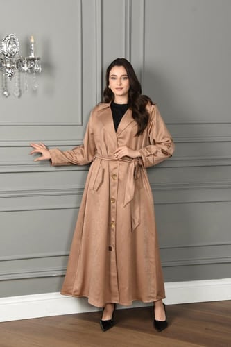 ترنش كوت لون نود فاتح مميز بكسرة