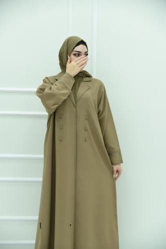 عباية جاكولين كاكي بتصميم عصري