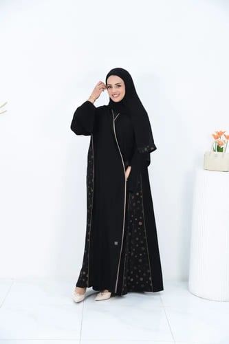 عباية كريب أشوريا بتركيبة جاكار تركي