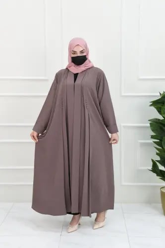 عباية نود بكسرات أمامية وكم مقلوب