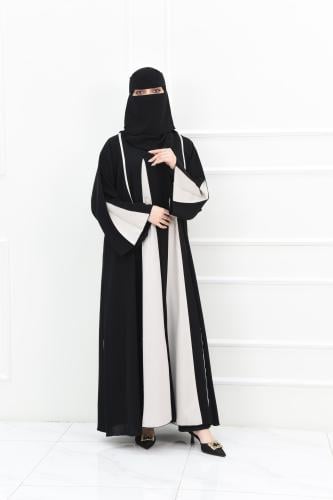 عباية نواعم بكسرات لون كريمي