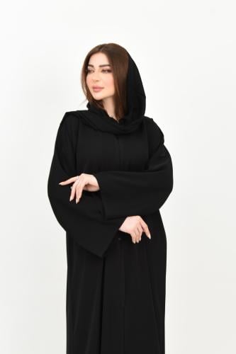 عباية سادة سوداء نواعم – تصميم صيفي ناعم