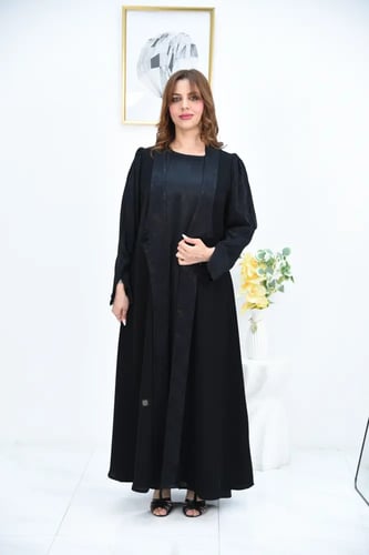عباية بكتف زم مع فستان داخلي جاكار تركي