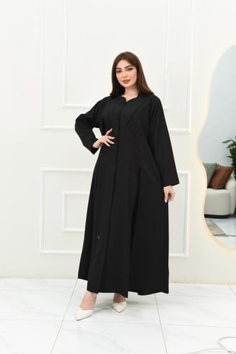 عباية كريب بقصة مميزة وكسرات أمامية