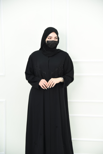 عباية مناسبات سوداء بتطريز ساحر