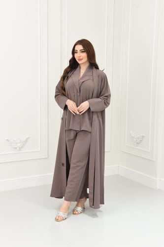 عباية كاجوال 4 قطع لون نود