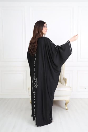 عباية بشت بتطرز ابيض ناعم