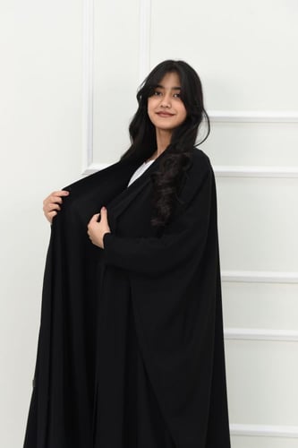 عباية بناتي بشت سادة مع كول شال