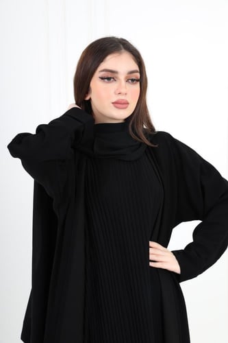 عباية مفتوحة بطبقة داخلية كسرات