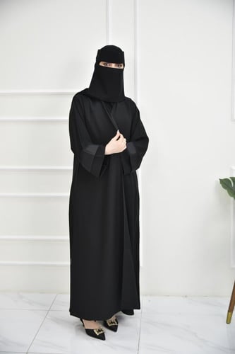 عباية لف كريب سادة بتفاصيل سوار ستان