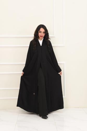 عباية انيقة بياقة بقماش الجاكار