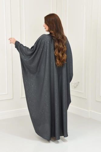 عباية بشت جاكار بلون رصاصي منقط