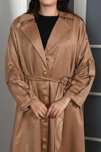 ترنش كوت لون نود فاتح مميز بكسرة