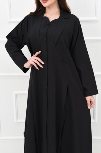 عباية كريب بقصة مميزة وكسرات أمامية