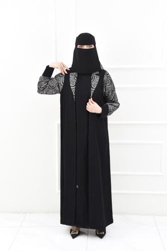 عباية كاجوال عملية بتركيبة قماش مشجر