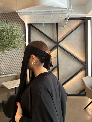 طرحة ربط بقماش ملكي كوري فاخر