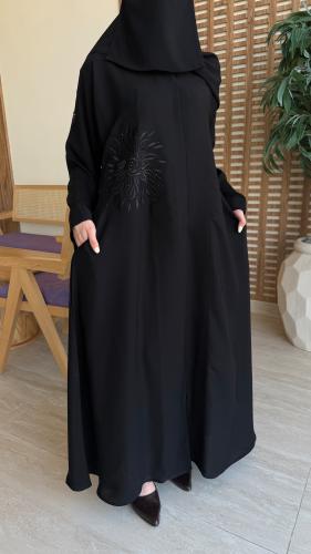 عباية كاجوال أنيقة بتطريز مميز - K234