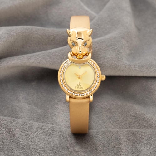 الساعة النسائية الجلد ذات التفاصيل المميزة لإطلالة...